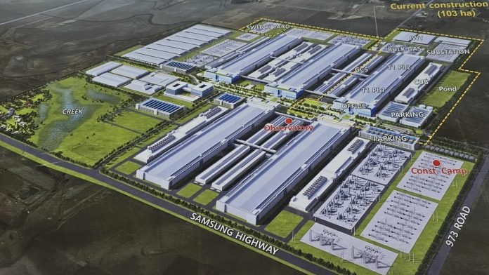 Samsung chip factory taylor rendering